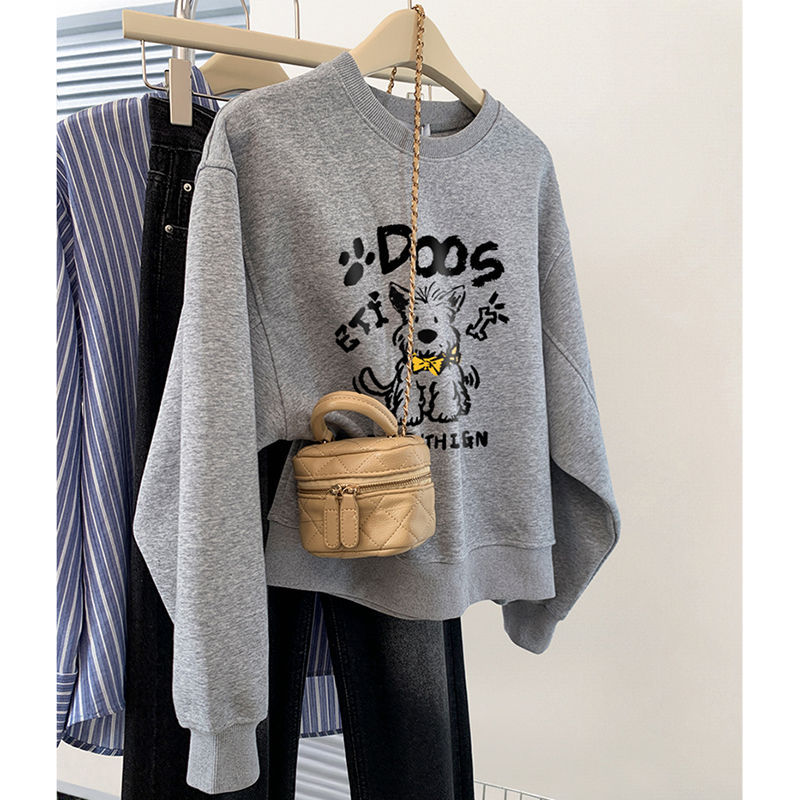 회색 강아지와 양털