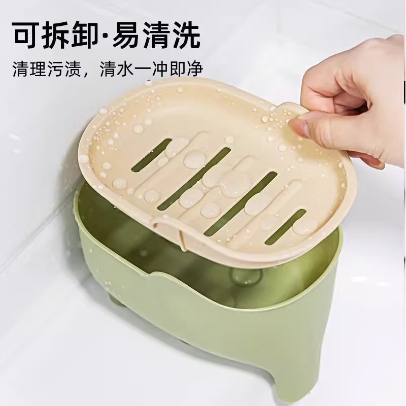 新しい象の石鹸箱パンチフリー家庭用ポータブル滑り止め石鹸箱蓋付きカウンタートップ収納ラック石鹸箱|undefined