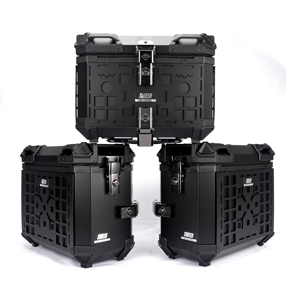 28L/35L motorcycle aluminum alloy side box universal waterproof anti-collision trunk aluminum alloy quick release three boxes