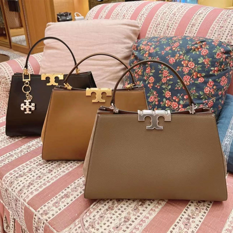 TB women's bag 23 new 153215ELEANOR genuine leather medium shoulder handbag commuter briefcase women's Platinum TB women's bag 23 new 153215ELEANOR genuine leather medium shoulder handbag commuter briefcase women's Platinum