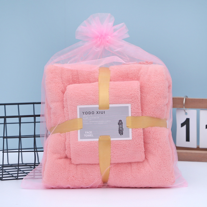 Coral water uptake towel Bath towel suit soft Absorbent towel adult thickening Bath towel