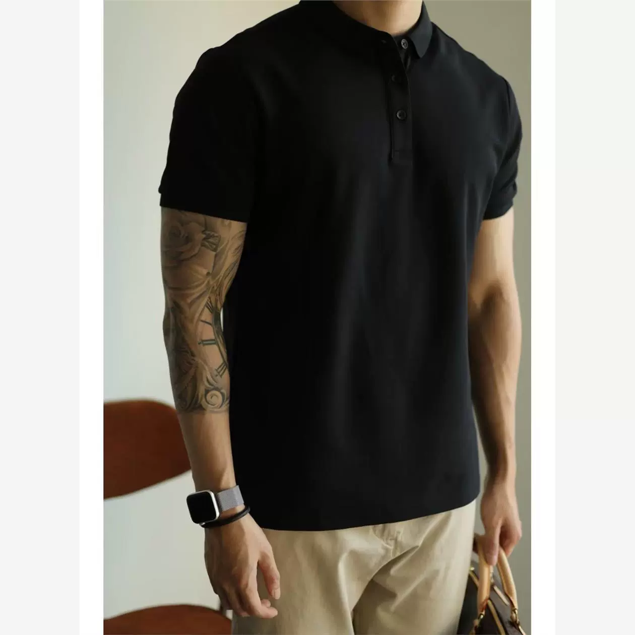 Поло дизайна, футболка для отдыха и работы, тренд сезона, slim fit