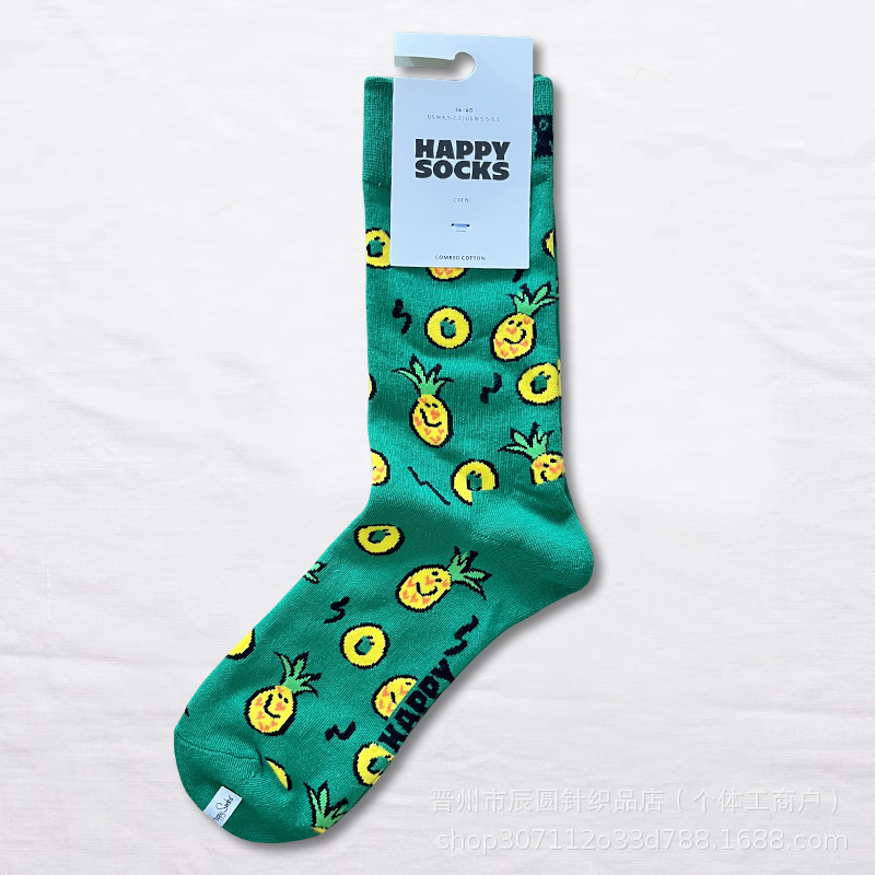 happysocks suecos calcetines de moda damas in-mode versátil animación calcetines de algodón de cintura alta al por mayor