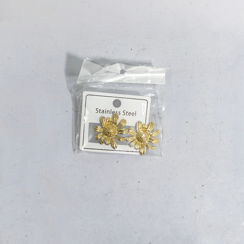 Aretes Geométricos de Corazón de Acero Inoxidable 304 Galvanizado para Mujer