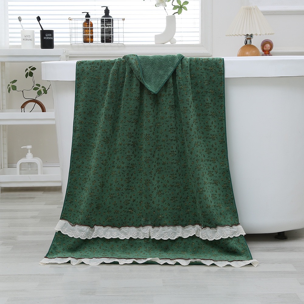 Serviette de visage en dentelle florale douce absorbante coral_voghion.com