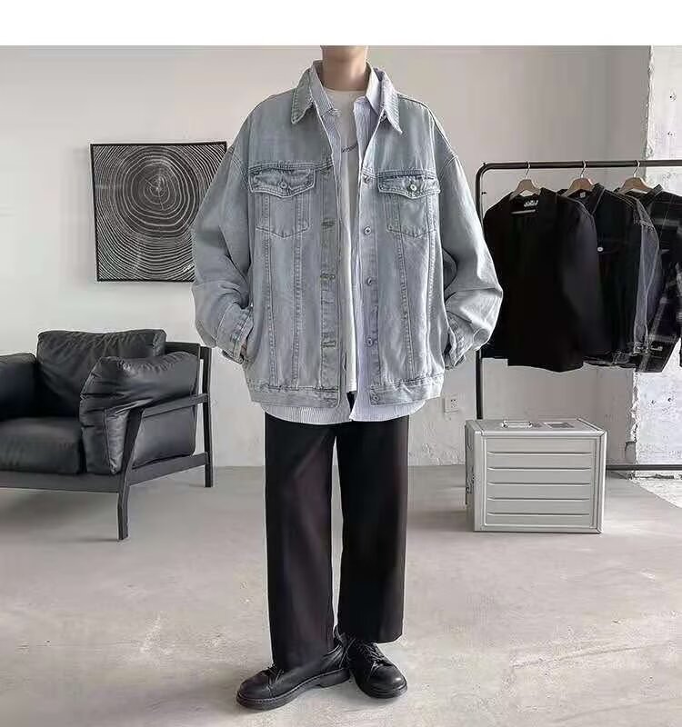 Denim Jacket For Men, Button Cardigan Style, Loose Versatile Top_voghion.com