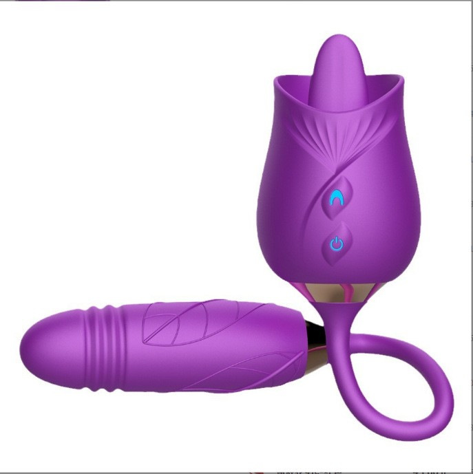 Rose lengua lamir huevo de 10 frecuencia doble cabeza vibrador femenino coquetear estimulación masturbador para adultos al por mayor