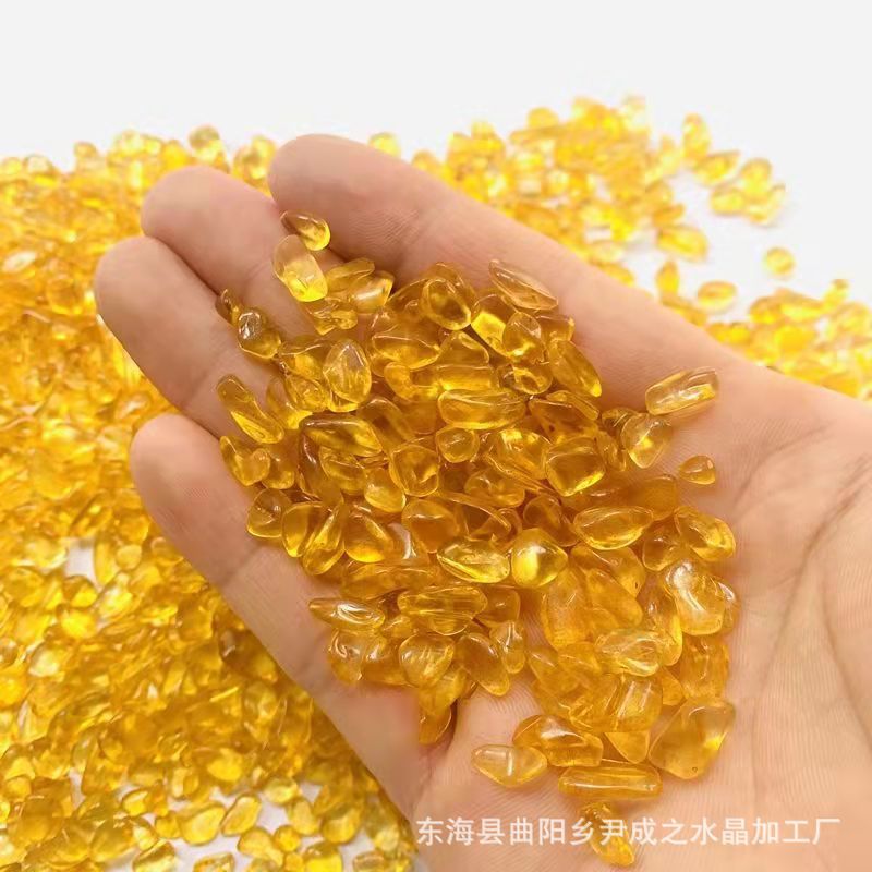 加色黄水晶碎石8