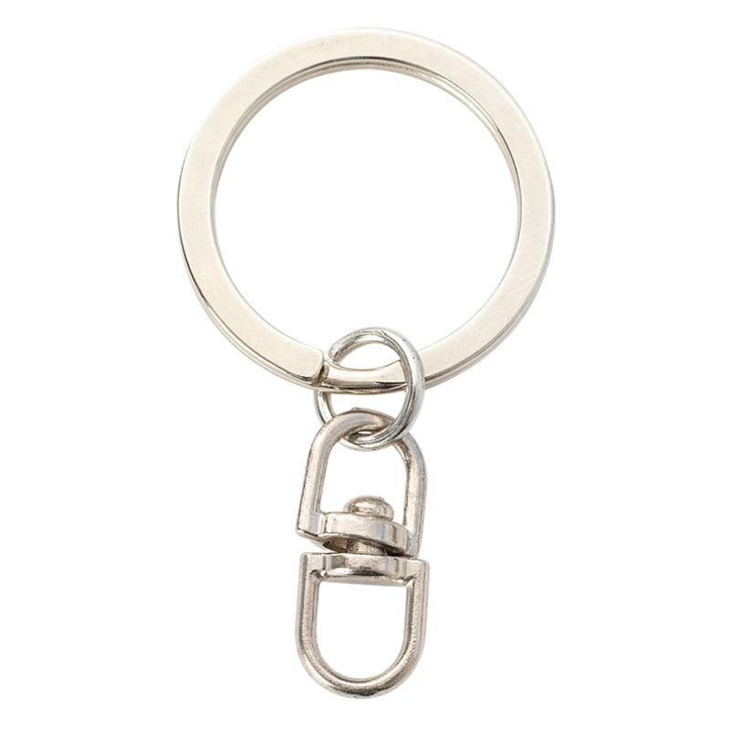 Environmental protection 25mm flat key ring hanging 8 word to white K key chain photo frame pendant metal key chain hanging accessories