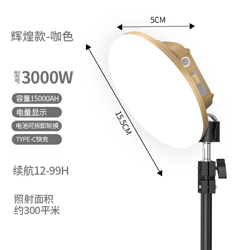 2m 브래킷 + 스티어링 짐벌을 갖춘 3000W 커피 색상(15-89시간)