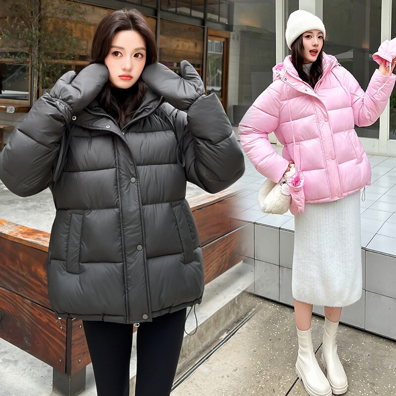 Women's Foreign Trade down Cotton Jacket 2026 Winter New Korean Style Mid-Length Hooded Thickened Glove-Style Cotton Coat Women's Foreign Trade down Cotton Jacket 2026 Winter New Korean Style Mid-Length Hooded Thickened Glove-Style Cotton Coat