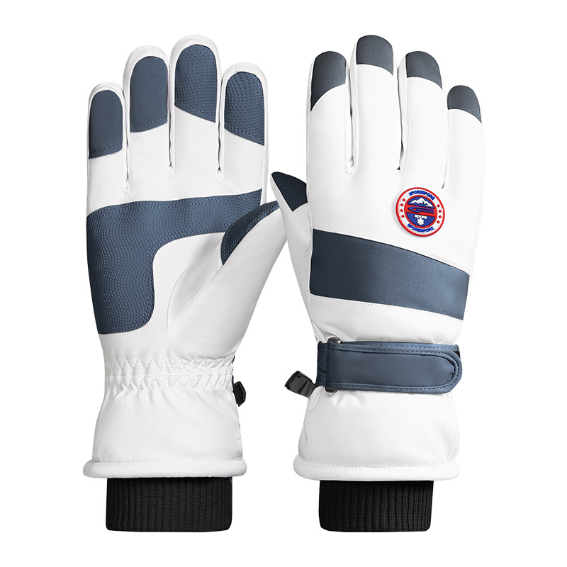 Guantes de esquí otoño e invierno al aire libre hombres y mujeres pareja forrada de lana engrosada a prueba de viento a prueba de frío pantalla táctil guantes calientes