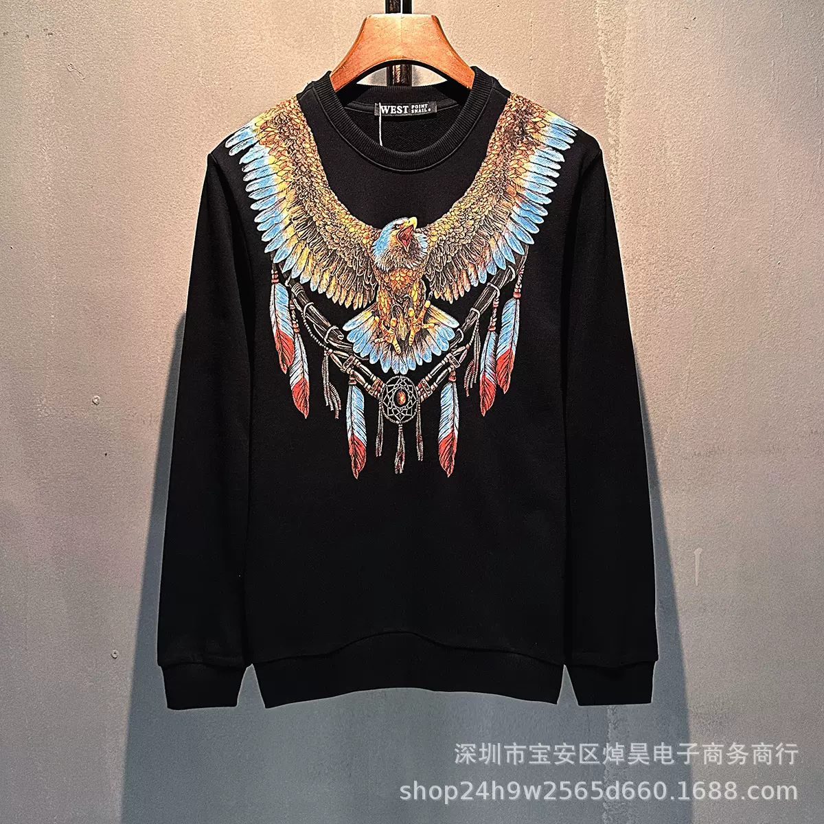 跨境外贸2025热卖爆款3D数码印花圆领长袖休闲设计感男女款卫衣