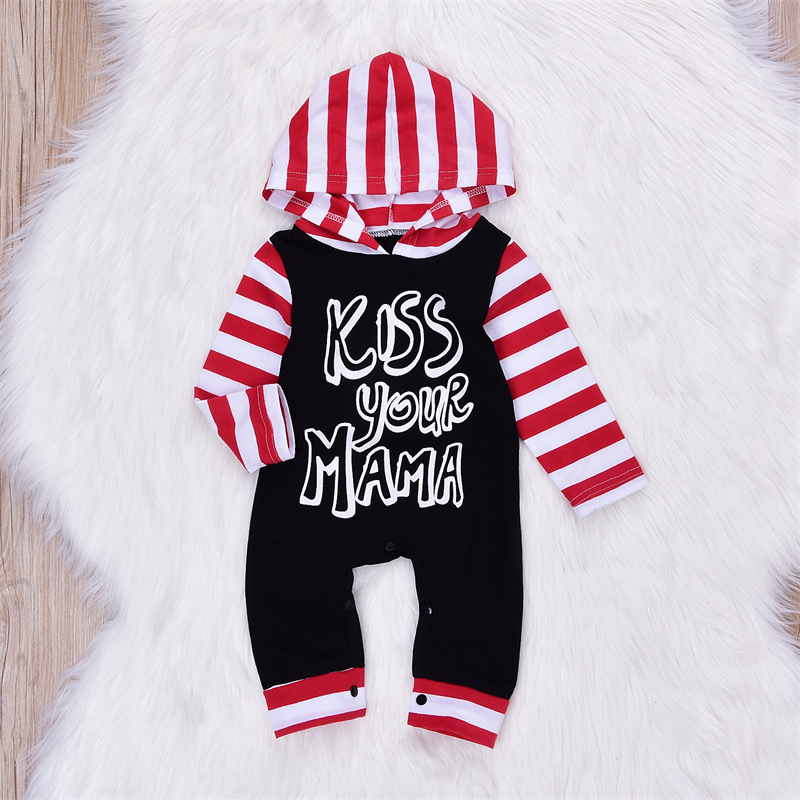 Baby Jumpsuit Baby Letter Print Long Sleeve Hooded Climbing Jumpsuit display picture 12