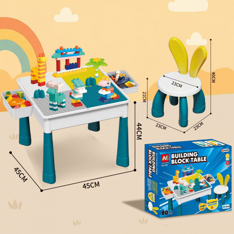 Oreo de conejo multifuncional gran partícula mesa de bloques de construcción gran partícula ensamblaje puzzle juguetes infantiles aprendizaje multifuncional bebé