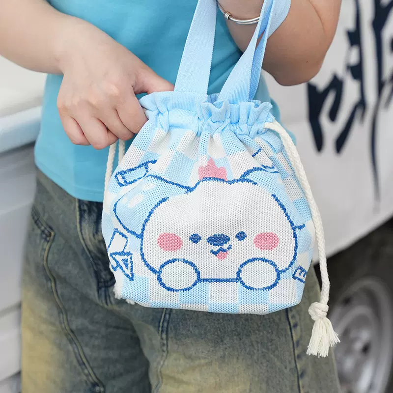 批发卡通手提针织包定制简约伴手礼手拎包ins风女生背心针织包
