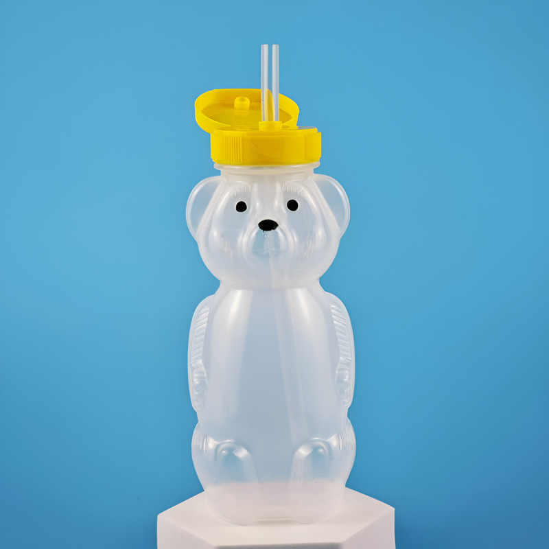 卸売 pe クマボトルクリエイティブ透明ミルクティーボトル暴力クマ学習ドリンクカッププラスチック飲料ボトル蜂蜜包装ボトル|undefined