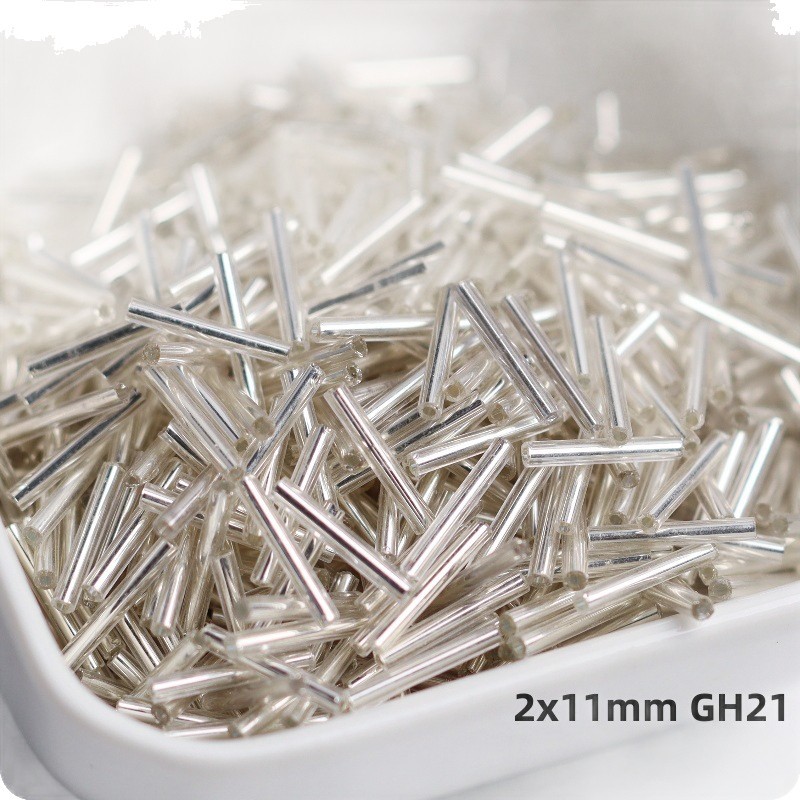 2 puntos, 3 puntos, 4 puntos, tubo de vidrio de riego de plata tubular, tubo largo, tubo recto redondo de 3-15mm, divisorio, diy, cuentas hechas a mano