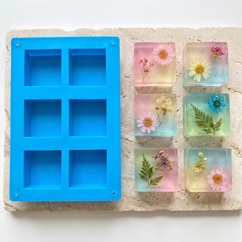 Square silicone soap mold