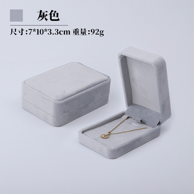 Caja de joyería de terciopelo de alta gama, caja de embalaje de terciopelo para anillos, pulseras, pendientes, cadenas largas, caja de regalo para joyería