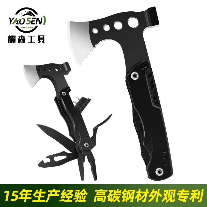Cross -border customized ax Portable folding multifunctional ax hammer jack outdoor emergency survival multi -function camping ax
