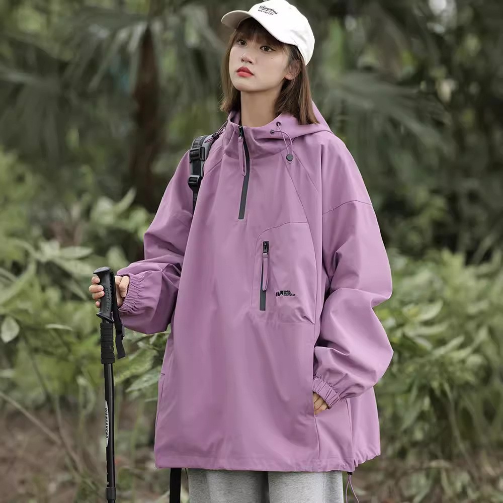 Demi-season Japanese retro jacket for men and women with zipper