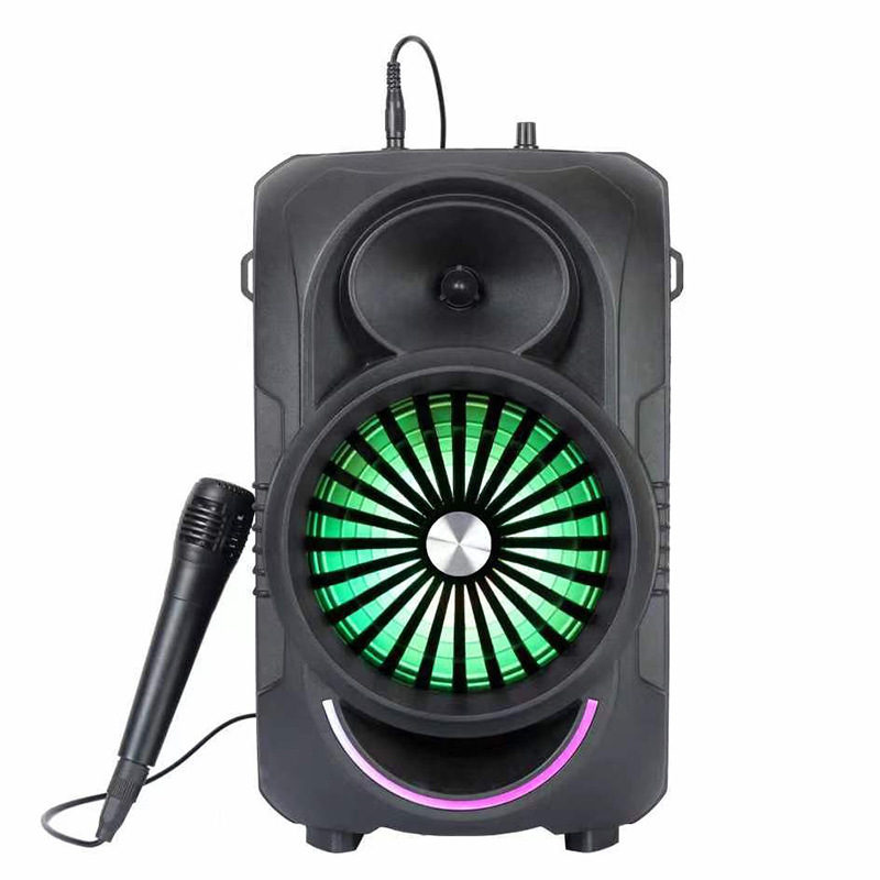 新しいledクロスボーダーマイクbluetoothスピーカーusbカードクールなカラーライト広場舞屋外k歌音響|undefined