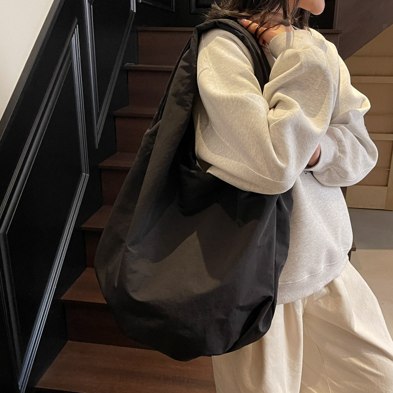 Bolso Tote de moda coreana 2025 nuevo bolso de lona bolso de tendencia perezosa bolso de hombro de gran capacidad casual