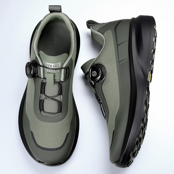 Men's Shoes 2025 Spring Thick Sole Rotating Button Sports Trendy Shoes Men's Mountaineering Dad Shoes Winter fleece-lined Outdoor Soft Sole