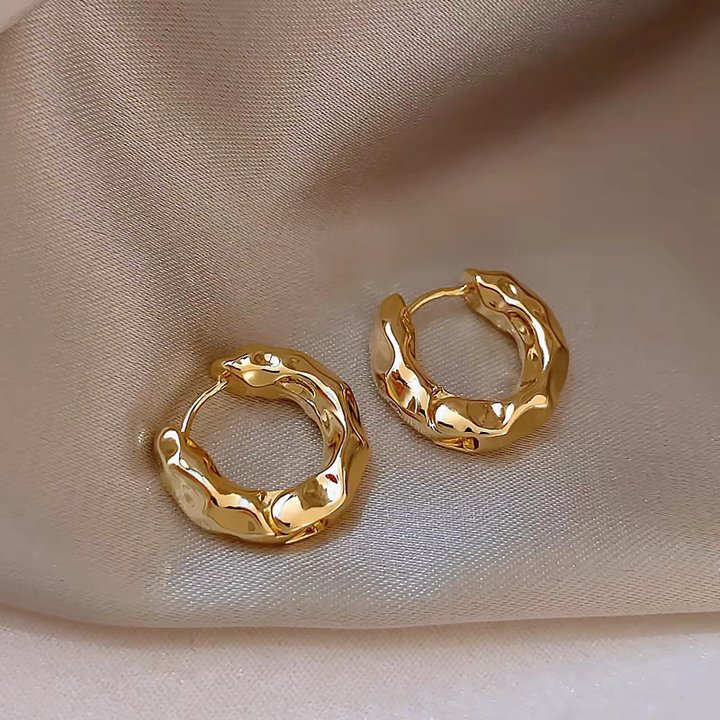 3 # Gold concave and convex earrings