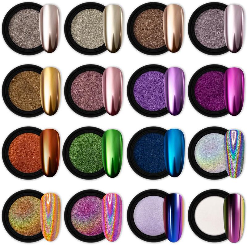 Magic Mirror Powder Nail Art Wear Mirror Metal Solid Champagne Gold Silver Super Bright No Floating Powder Nail Decoration