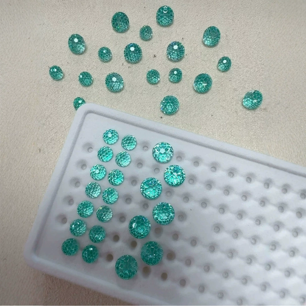 Серьги-гвоздики с цирконами огранки «параиба», высокой насыщенности, для самостоятельного изготовления украшений (DIY), популярные на TikTok и Xiaohongshu, свободные камни.