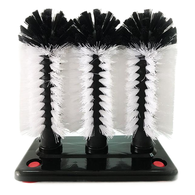 Cepillo de lavado de tres cabezas multifuncional, cerdas suaves, descontaminación, vidrio de limpieza, termo, cepillo de taza desmontable, cepillo de barra para el hogar