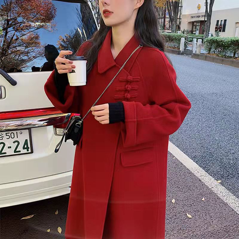 Internet Celebrity Explosive Double-sided Wool Coat Mid-length Chinese-style Loose Casual Wool Coat