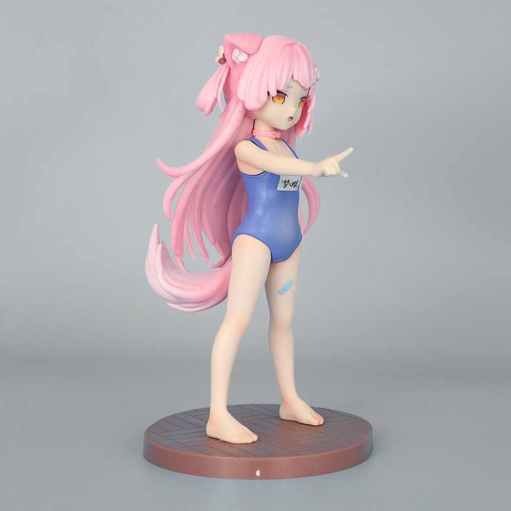 Starluo Pavilion Dream Sakura Dress-up Time Figur Katzenmädchen im Badeanzug Loli Statue für Anime-Fans Desktop-Deko Sammlerstück Feiertagsdekoration – Detail 4
