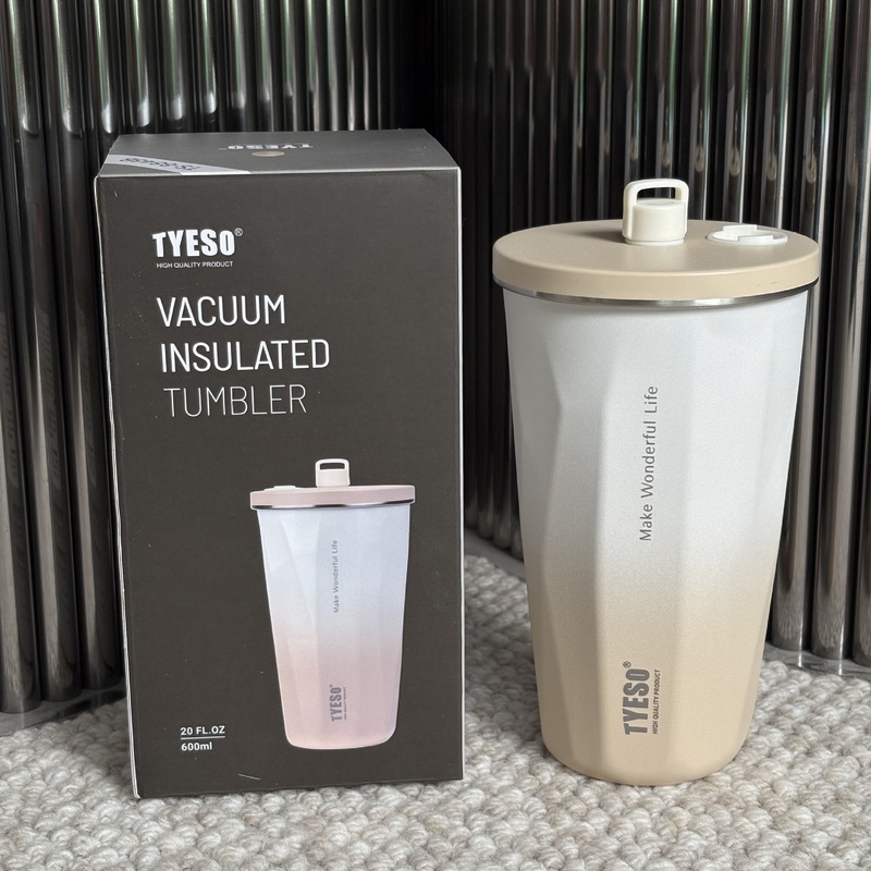 Tyeso クリエイティブ菱形グラデーションカラー魔法瓶カップ大容量車アイスバーカップ保温保冷ストローコーヒーカップ|undefined