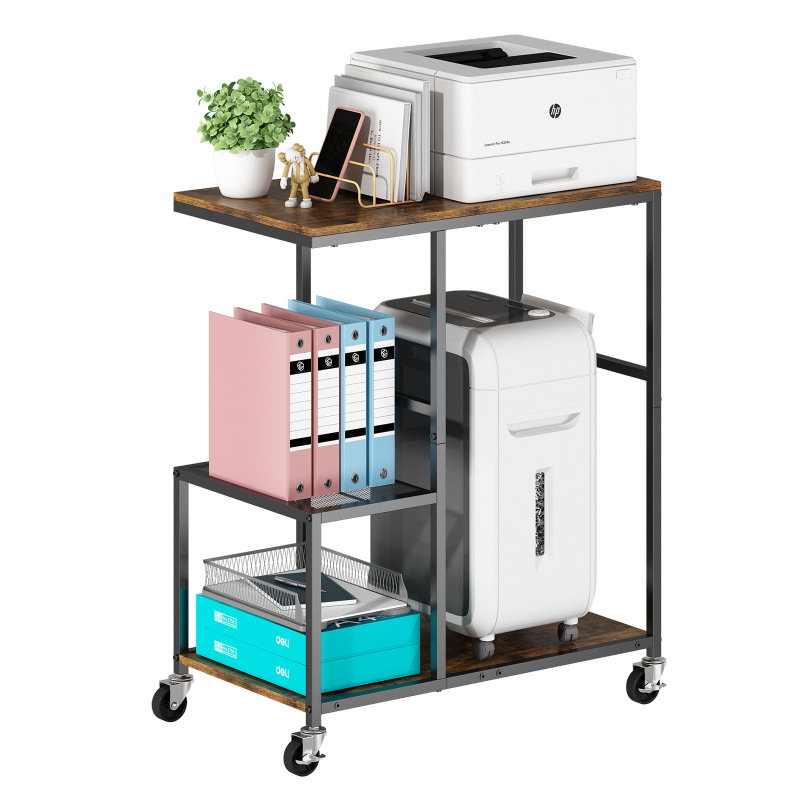 Amazon 標準部品ホームベッドルームプリンタ収納ラックテーブルコンピュータケース車輪付きシンプルな収納ラック|undefined