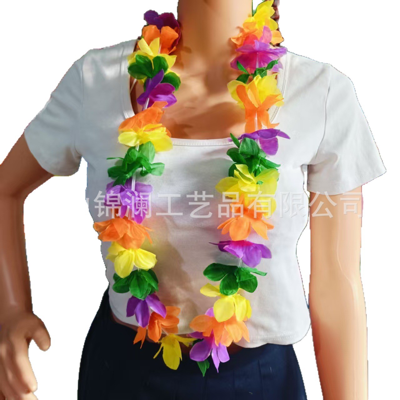 12 36 pares de cuatro colores colgar guirnaldas de color de pétalos de imitación hawaiana cuello de poliéster decoración de guirnaldas de tela