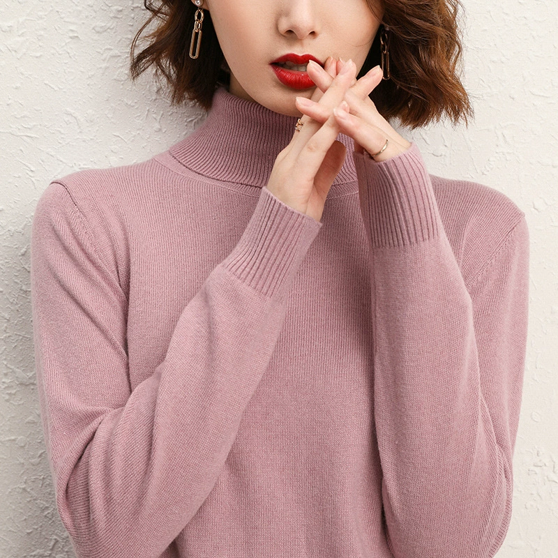 Свитер с высоким воротником, женский верхний трикотаж, универсальная внутренняя одежда, новый популярный стиль, прямая трансляция, готовая доставка, интеллектуальный стиль