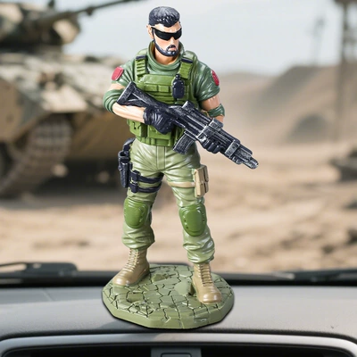 Delta Action Figure Model Hand-Made Souvenir Three-Person Warrior Car Ornament Car Interior Decoration Supplies (Car ornaments) - delta-male-no-1-warrior
