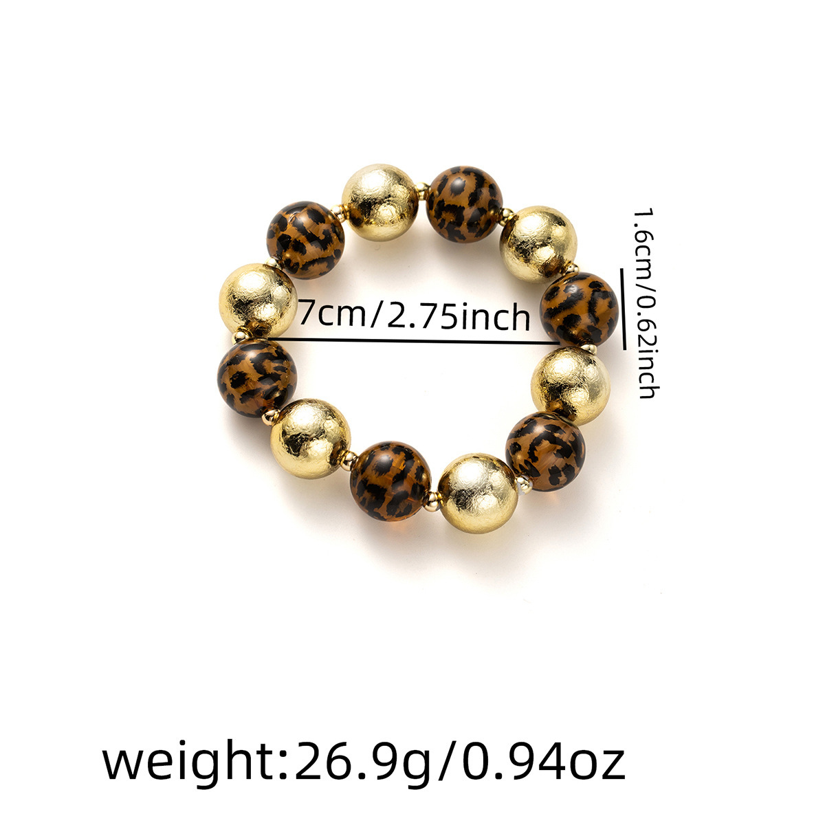 30g Weight Bracelets, Necklace Classification 1 Piece Quantity Holiday, Daily Occasion CCD, Resin Material Leopard Pattern Women's Gender Plating Design Vintage Style Style Vintage Style Leopard CCD Resin Plating Women's Bracelets Necklace 3