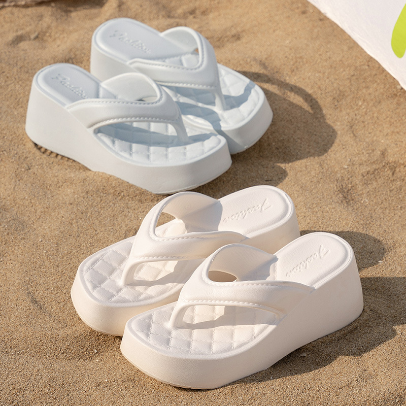 Flip flops para mujeres de verano en el hogar con suela gruesa antideslizante no olor a los pies para usar al aire libre para aumentar la altura de la pareja sandallas para hombres