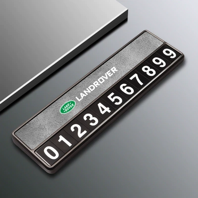 Nömrəli dayanma kartı Sport Range Rover Sport Velar - land-rover-d-model-parking-plate-leather-gray-comes-with-5-sets-of-number-plates