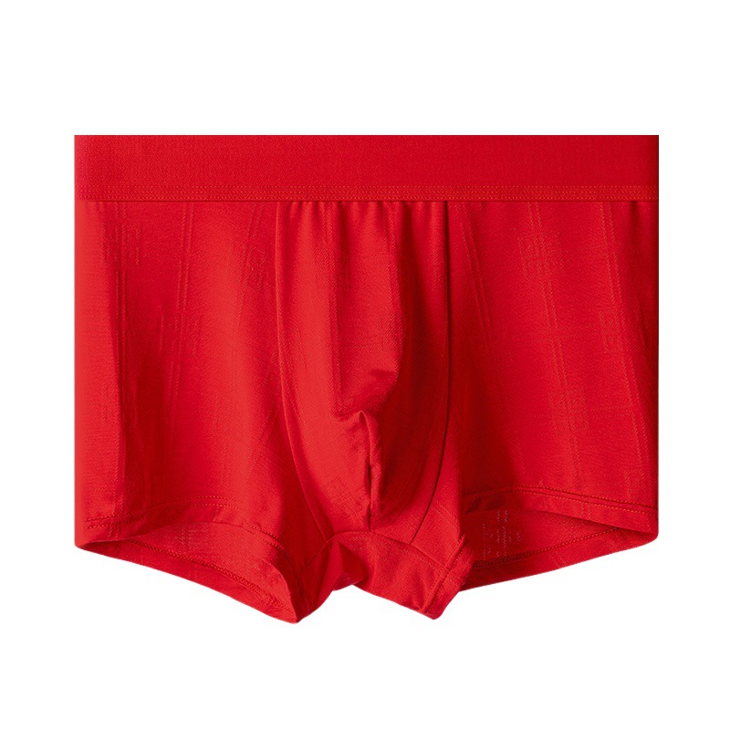 Ropa interior de hombre modal de cintura media boxeadores de color sólido transpirable boxeadores de color sólido rojo