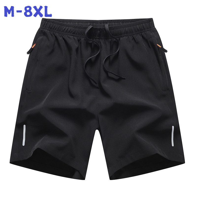 Ice Silk Shorts Men's Quick-drying Breathable Summer Thin Pants Casual Sports Pocket Double Zipper Men's Beach Pants