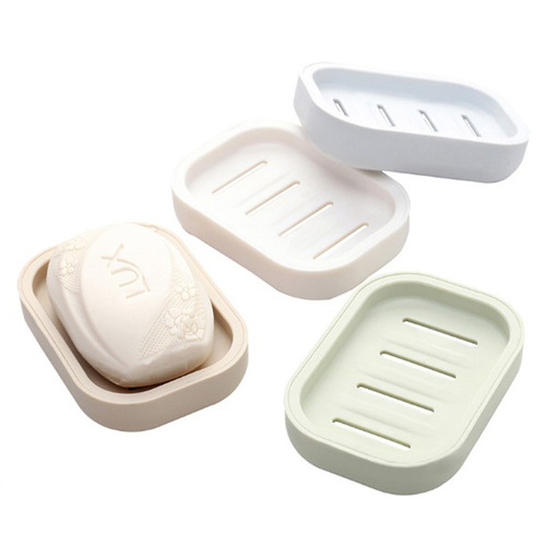 Nordic color double-layer drain soap box with lid creative bathroom plastic soap rack waterproof soap rack storage rack