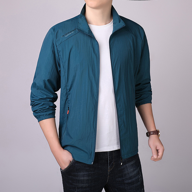 2026 New Men's Summer Thin Cool UV-Protective Skin Jacket Long Sleeve Outdoor Stand Collar Fishing Jacket