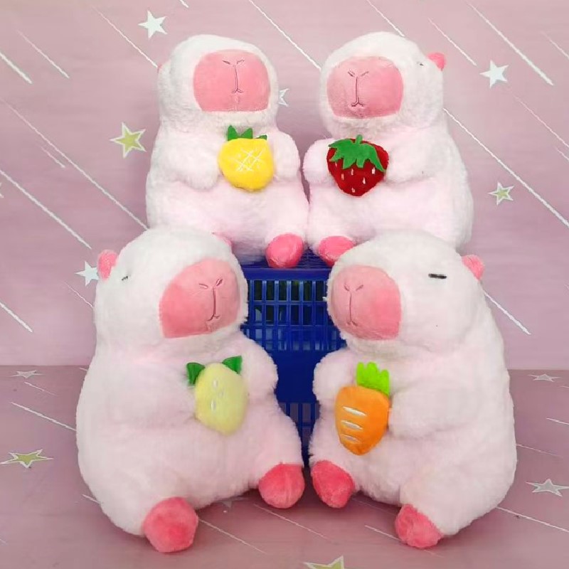 Juguetes de peluche lindos muñecas de frutas almohada muñeca agarra muñeca boda tira muñeca de tela muñeca estand juguetes regalos