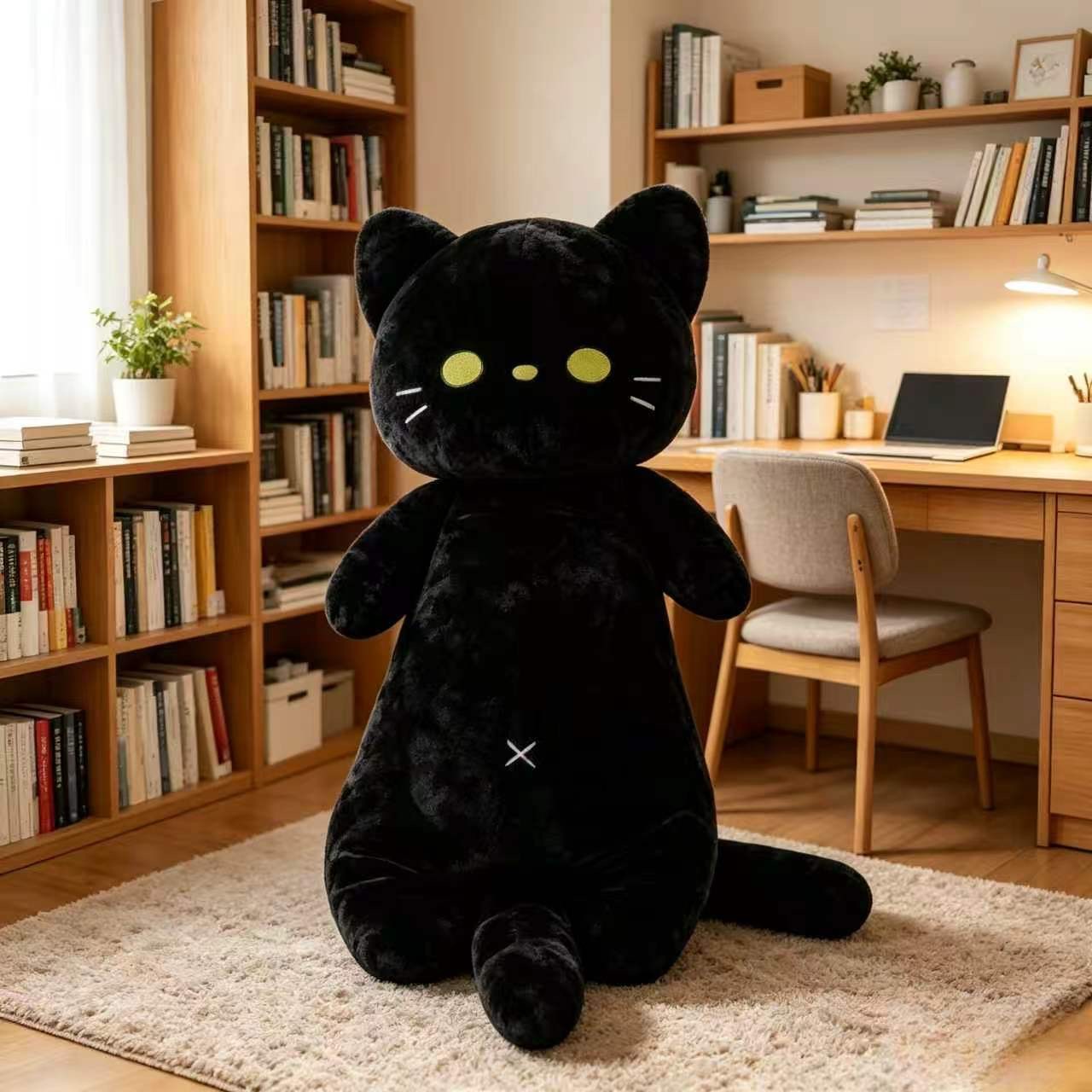 Cross-border cute long cat pillow plush toy doll, a magical item for hugging between legs in bed, cat doll, cross-border wholesale