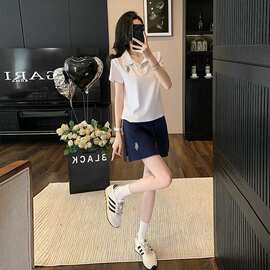休闲运动套装女夏季2026新款显瘦减龄小个子洋气短裙polo衫两件套